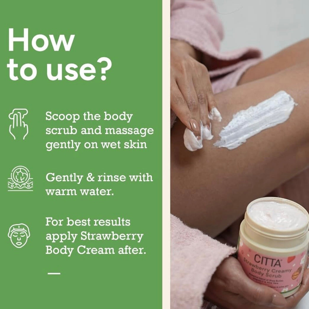CITTA Strawberry Creamy Body Scrub | 100gm