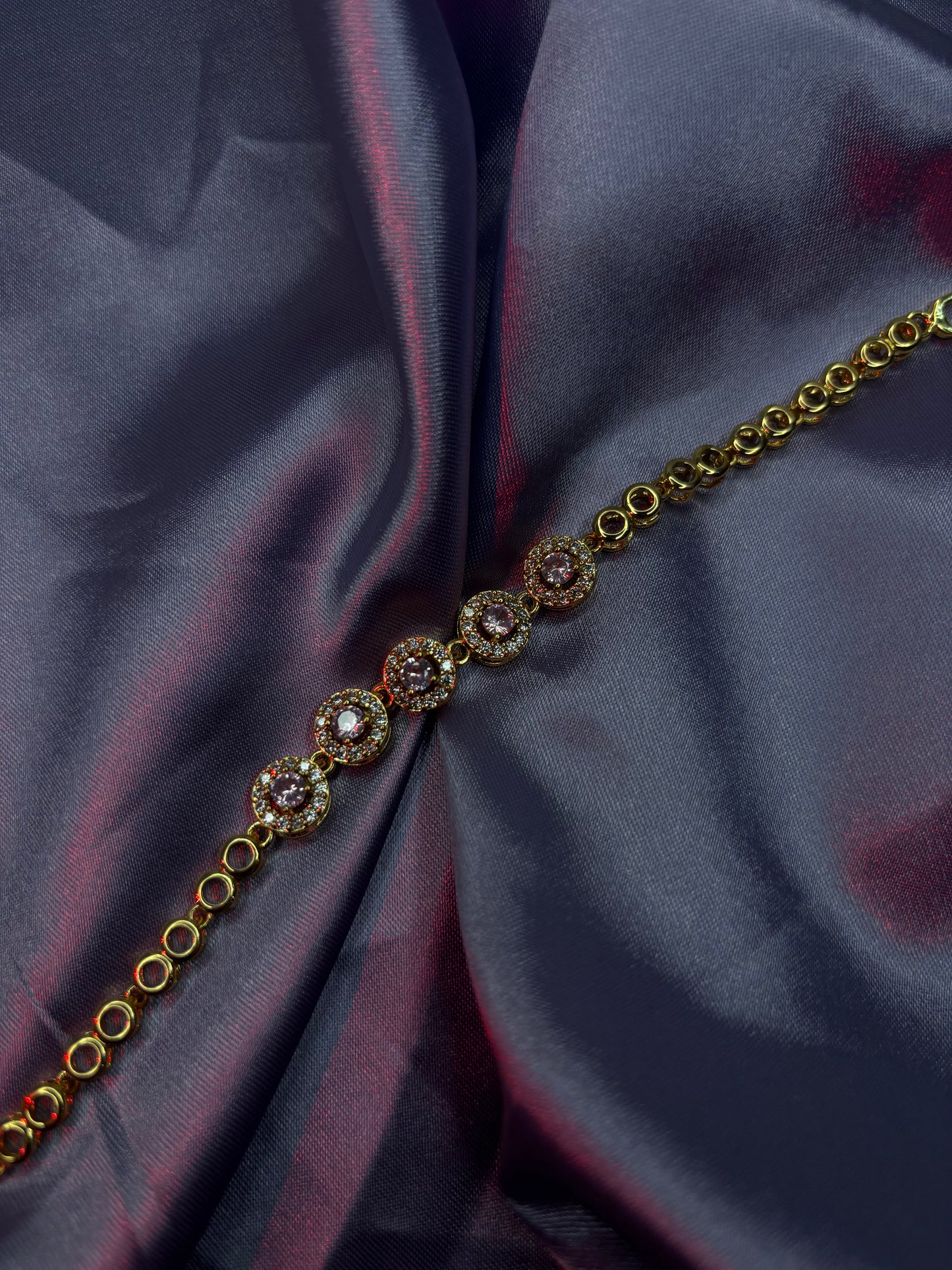 Gold-Toned Beaded Station Link Bracelet