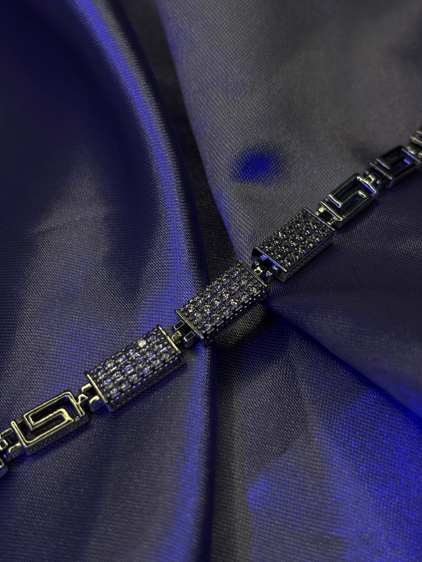 Grecian Key Crystal Bar Bracelet