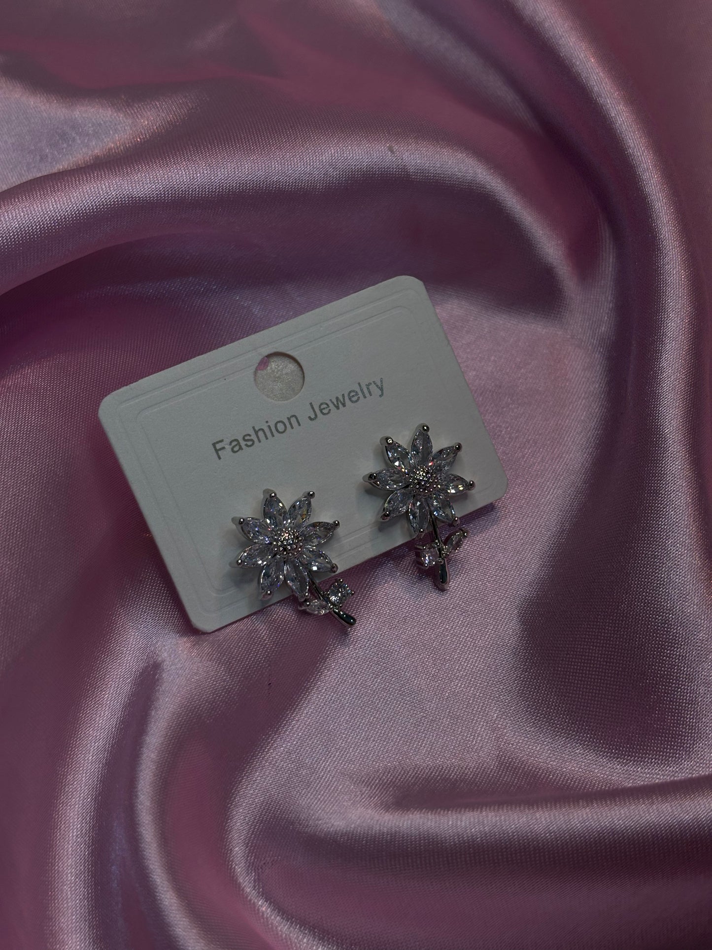 Emerald Crystal Bouquet Stud Earrings