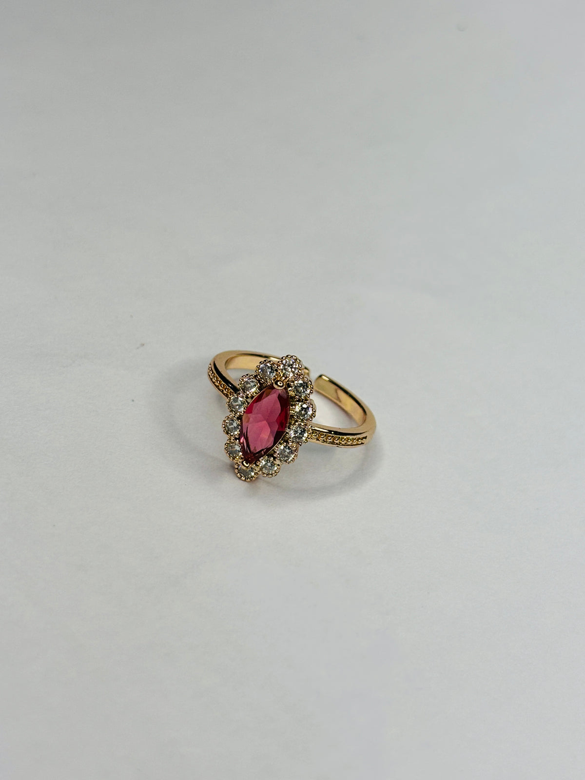 Crown Crest Ruby Cluster Ring