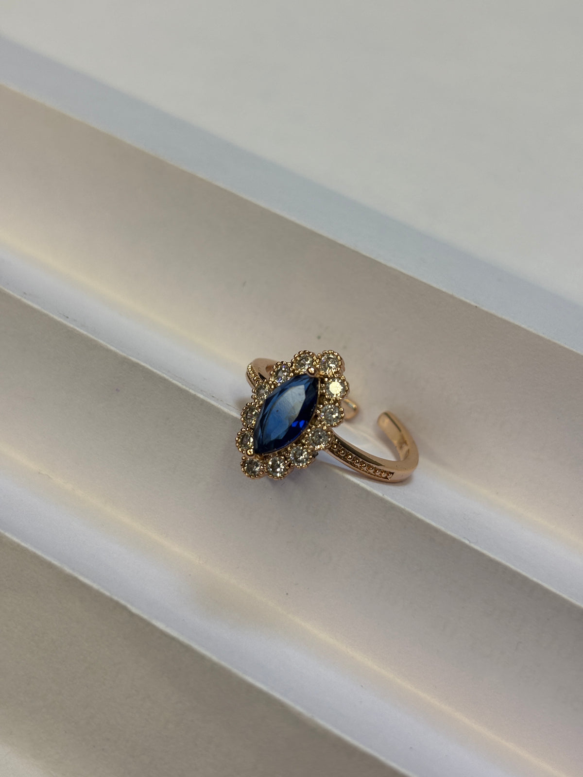 Royal Sapphire Crown Teardrop Ring