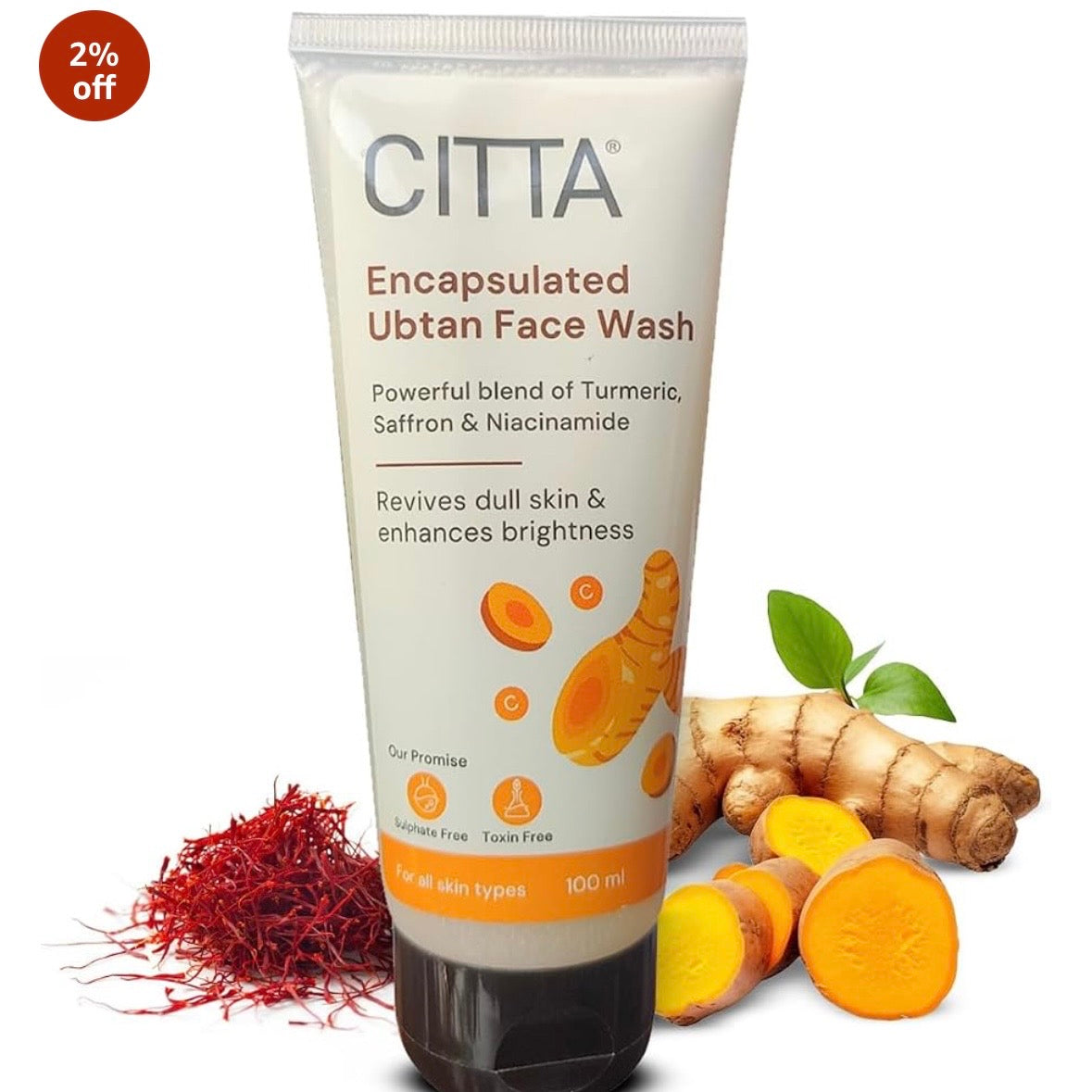 CITTA Encapsulated Ubtan Face Wash (Saffron & Turmeric) | 100ml