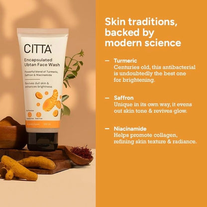 CITTA Encapsulated Ubtan Face Wash (Saffron & Turmeric) | 100ml
