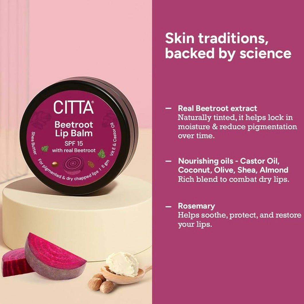 CITTA Beetroot Lip Balm SPF 15 | 5 gm