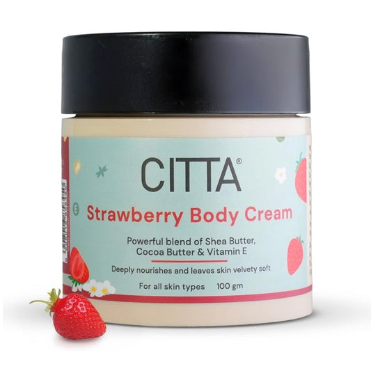 CITTA Strawberry Body Cream (Shea Butter, Cocoa Butter & Vitamin E) | 100 gm