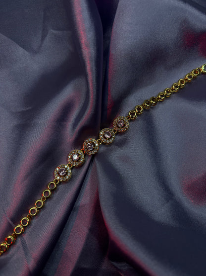 Gold-Toned Beaded Station Link Bracelet