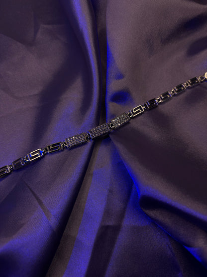 Grecian Key Crystal Bar Bracelet