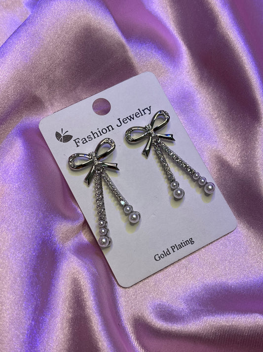 Romantic Ribbon Knot Long Dangle Earrings