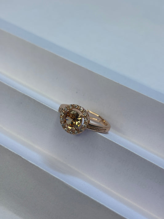 Champagne Citrine Bezel Stacking Ring