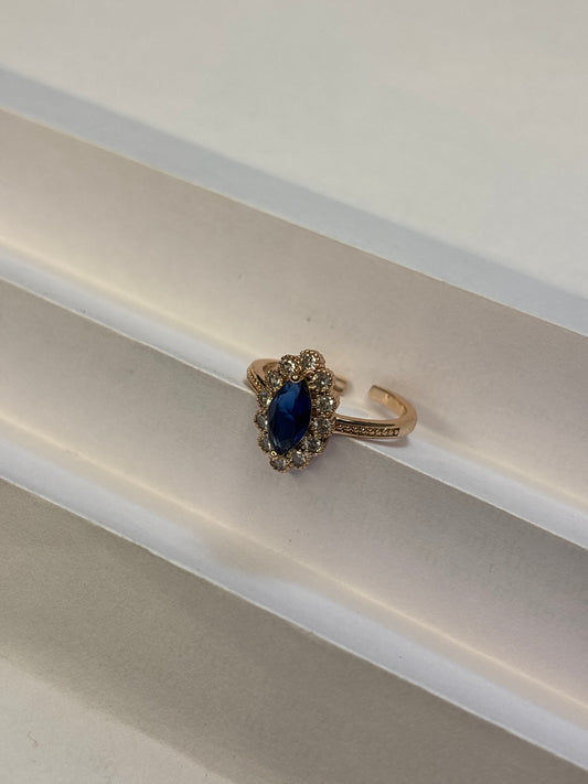 Twilight Sapphire Teardrop Solitaire Ring