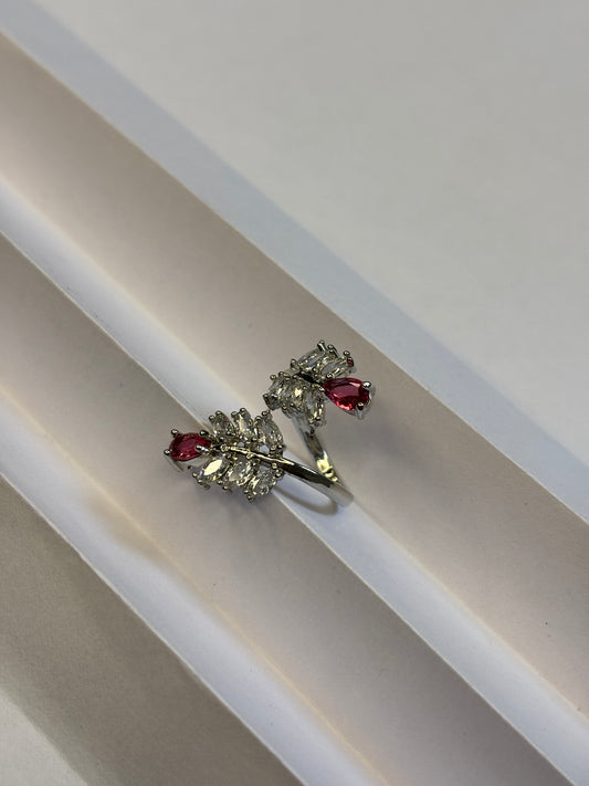 Ruby & Emerald Dual-Stone Bypass Ring