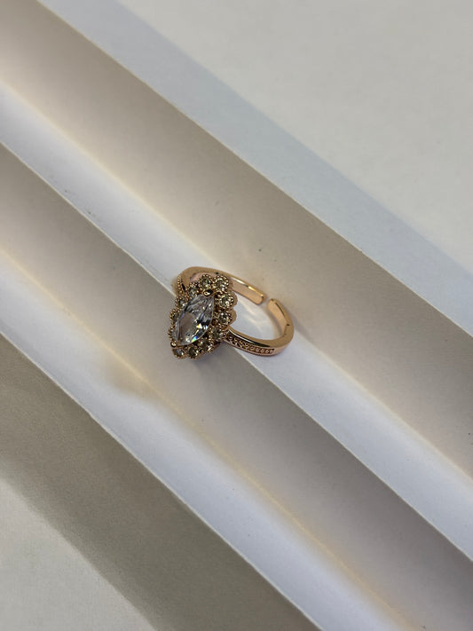 Textured Golden Knot Halo Ring